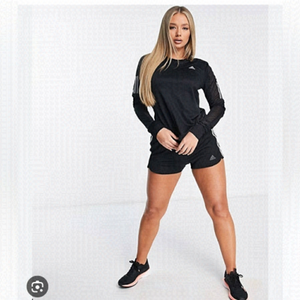 Adidas Running Climate long sleeve top with logo in black Sz L